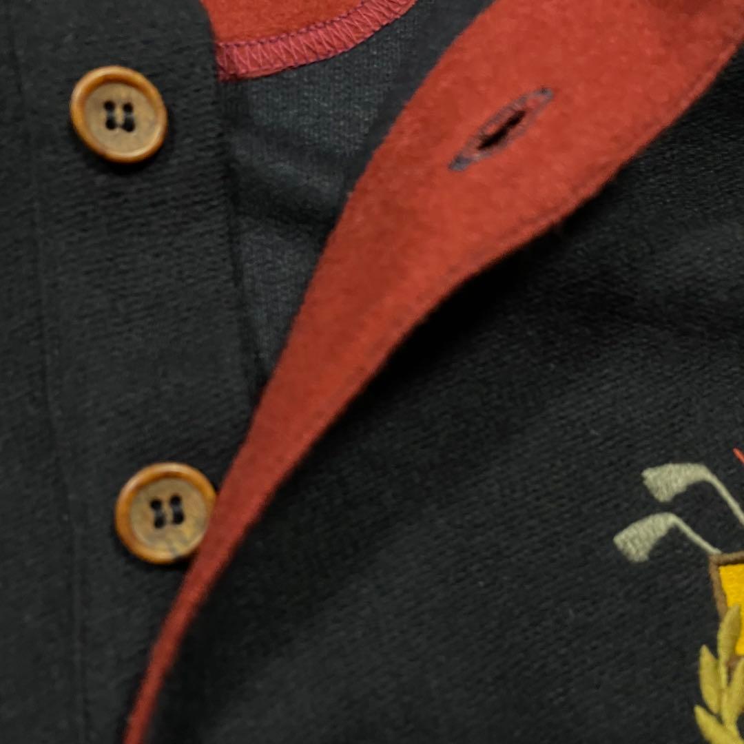 90s ジバンシィGIVENCHY PARIS クレスト刺繍 ラガー スウェット