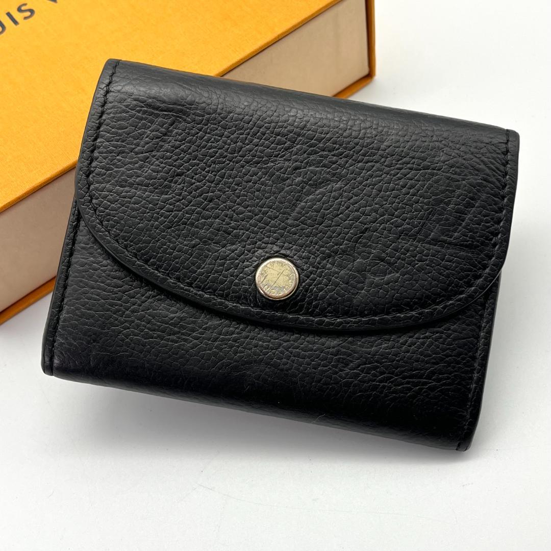 ルイヴィトン　ポルトモネロザリ　アンプラント　ノワール　折り財布　M81455