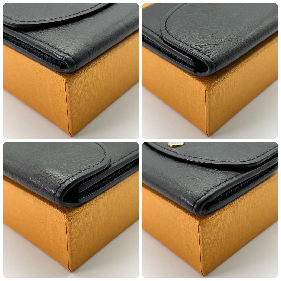 ルイヴィトン　ポルトモネロザリ　アンプラント　ノワール　折り財布　M81455