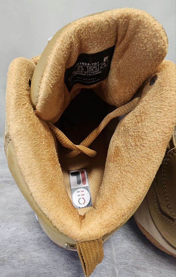 ✨美品✨FILA フィラ スニーカー 24 マッシュバーン　厚底　ライトブラウン