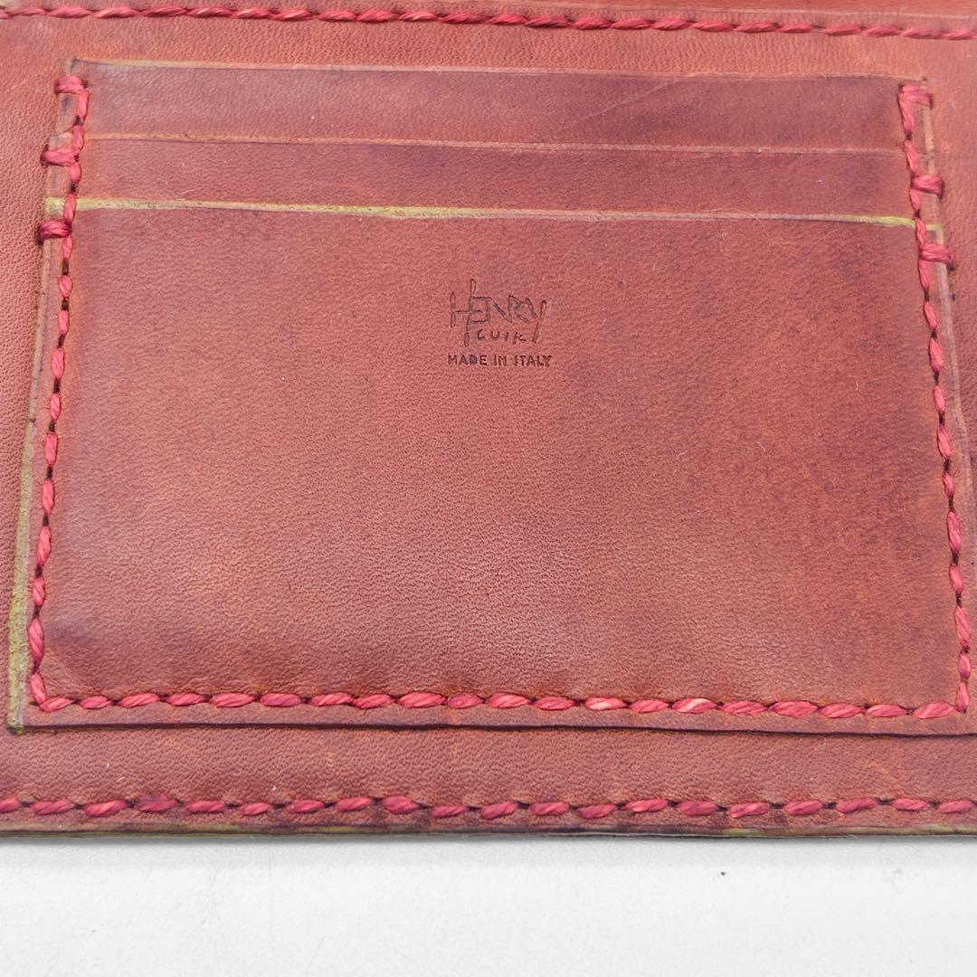 美品✨HENRY CUIR 二つ折り財布 ブラウン ビンテージ