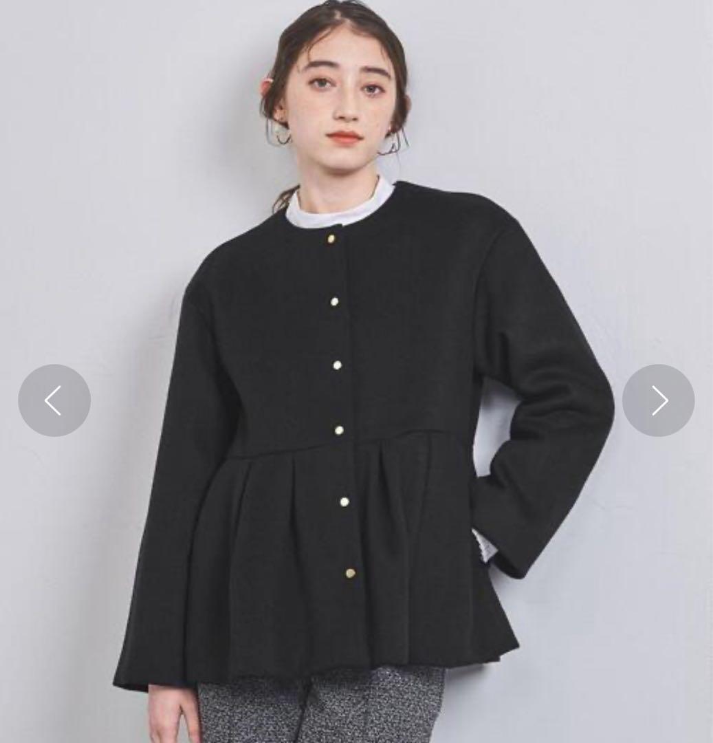 UNITED ARROWS ペプラムショートコート　ノーカラーコート