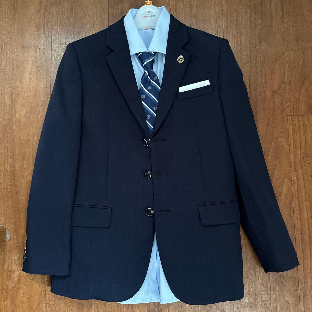 waltz by BEAMS DESIGNネイビースーツポケットチーフ付160