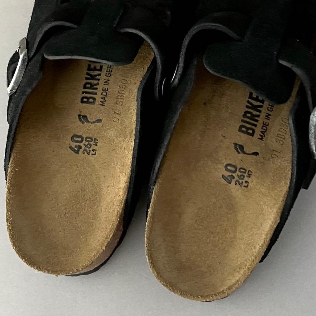 新品・正規品 ビルケンシュトック ボストン メンズ ナロー黒 40 26
