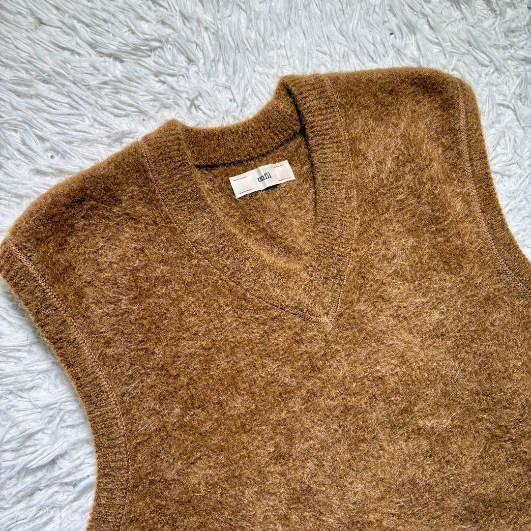 【極美品】unfil stretch superkid mohair vest