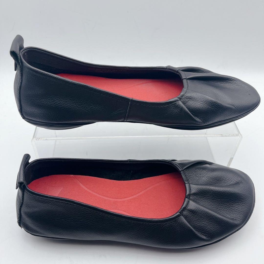 美品✨カンペール ライトニナ レザー フラットシューズ ブラック 38