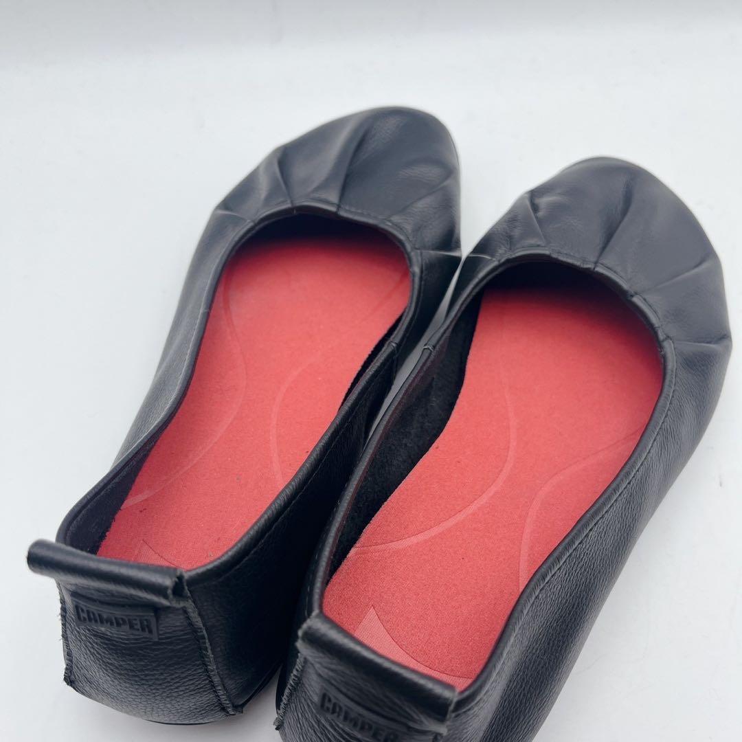 美品✨カンペール ライトニナ レザー フラットシューズ ブラック 38