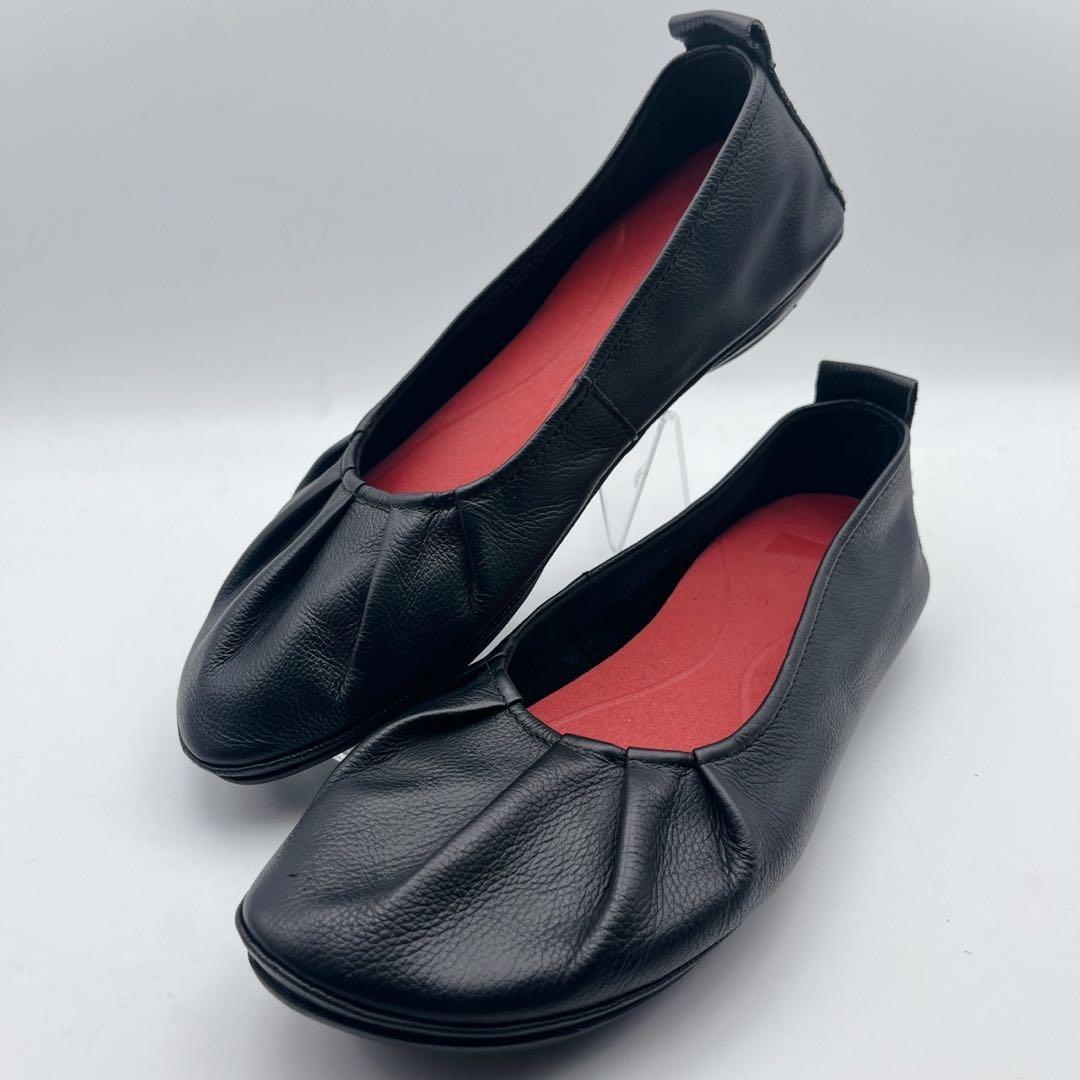 美品✨カンペール ライトニナ レザー フラットシューズ ブラック 38