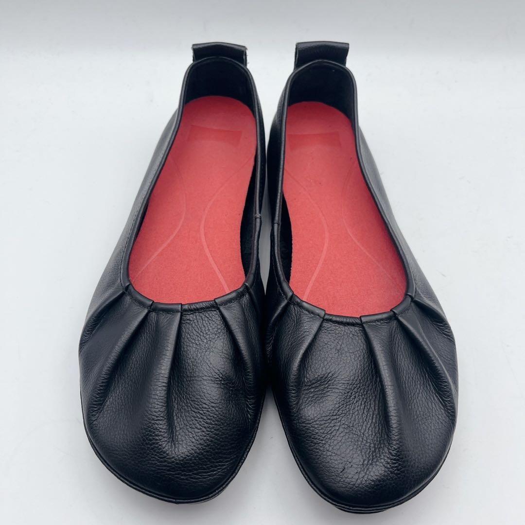 美品✨カンペール ライトニナ レザー フラットシューズ ブラック 38
