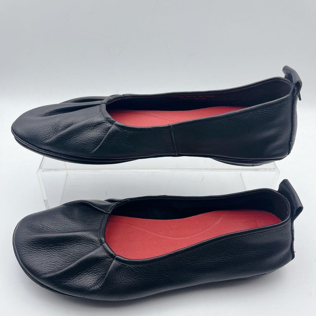 美品✨カンペール ライトニナ レザー フラットシューズ ブラック 38