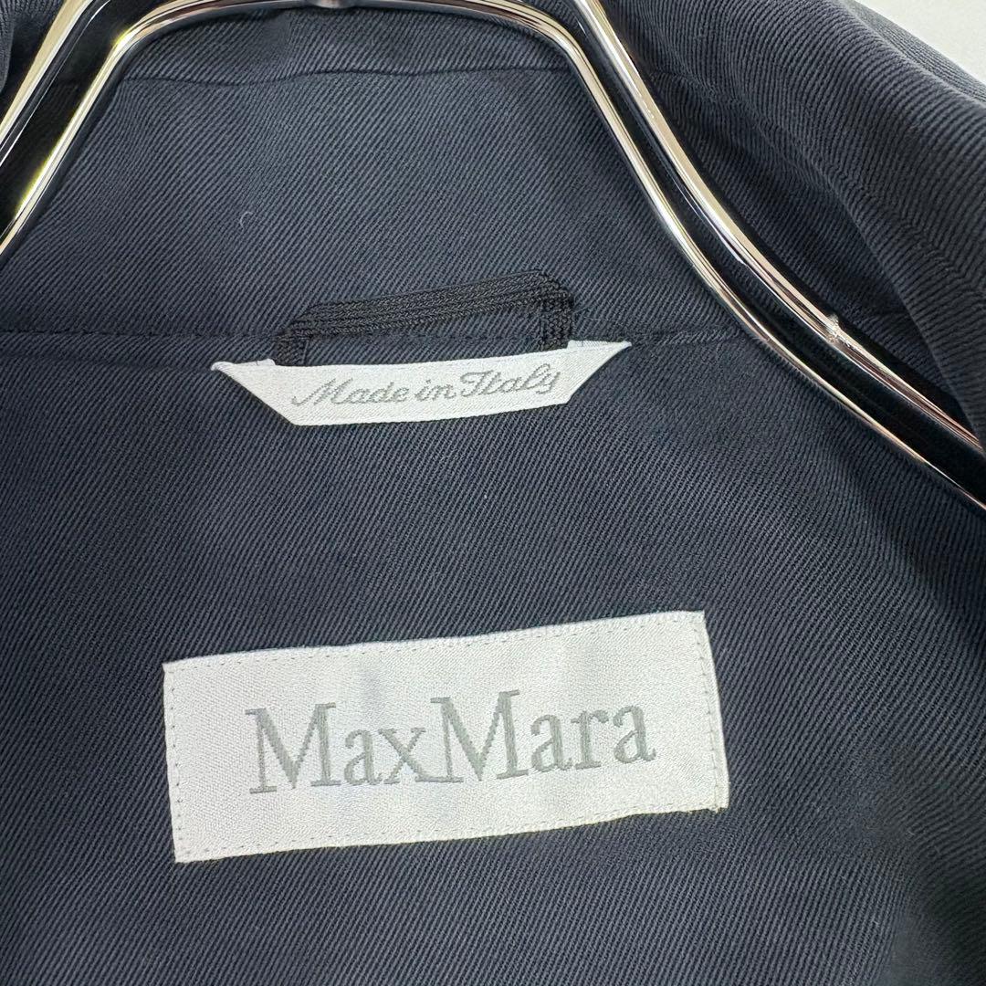 Max Mara ステンカラーコート ウエストベルト付き ダークグレー M 38