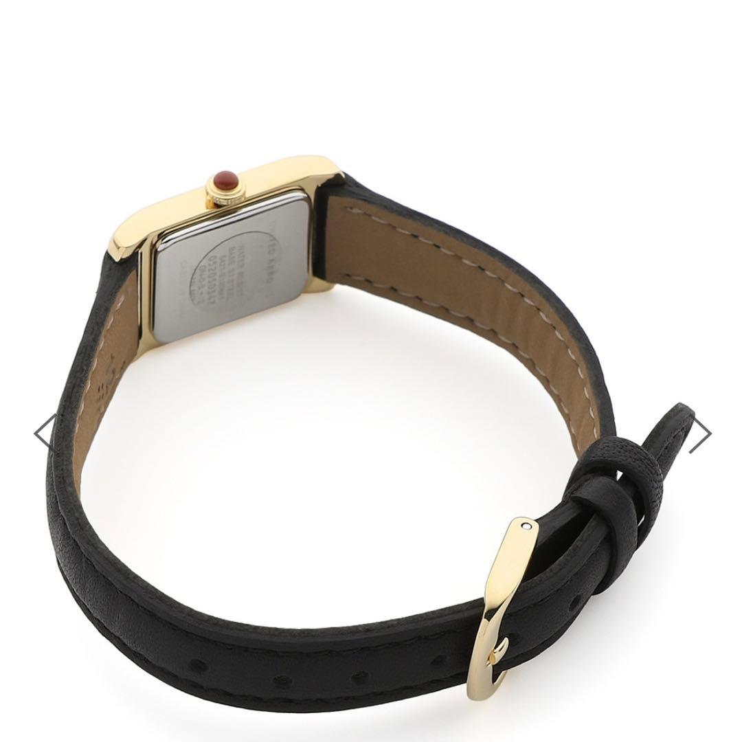 新品 未使用 UNITED ARROWS スクエア レザー 腕時計 ブラック