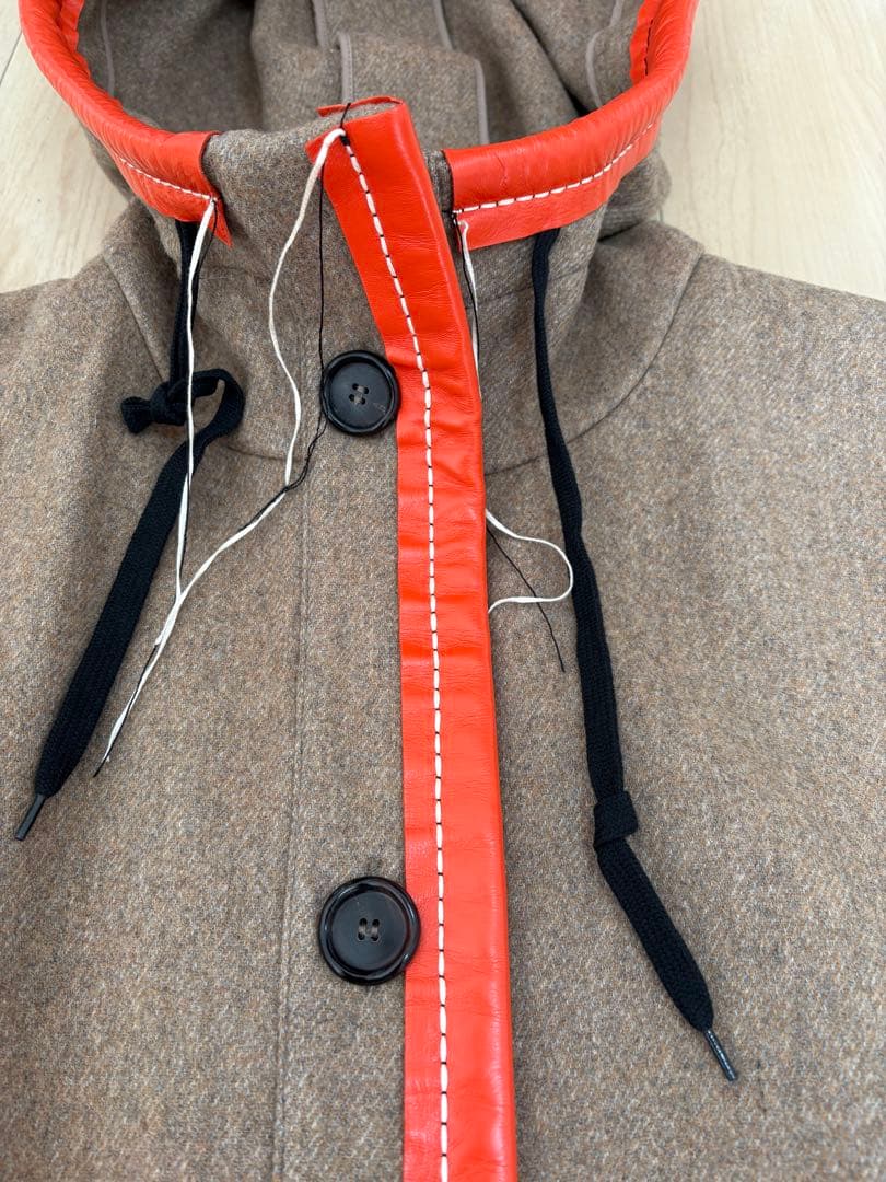 MARNI フード付きロングコート ブラウン/オレンジ　百貨店購入