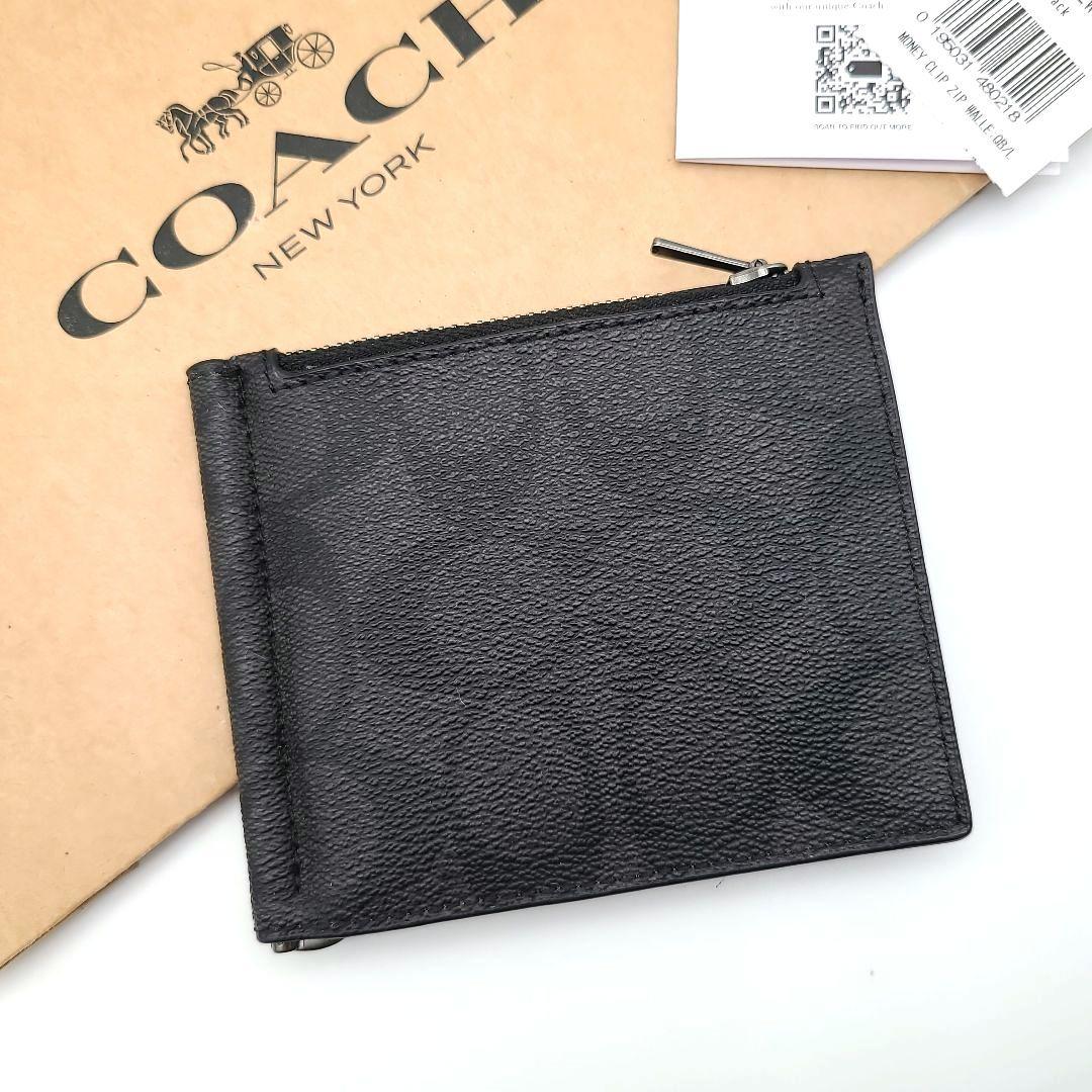 新品　COACH　コーチ　マネークリップ　折り財布