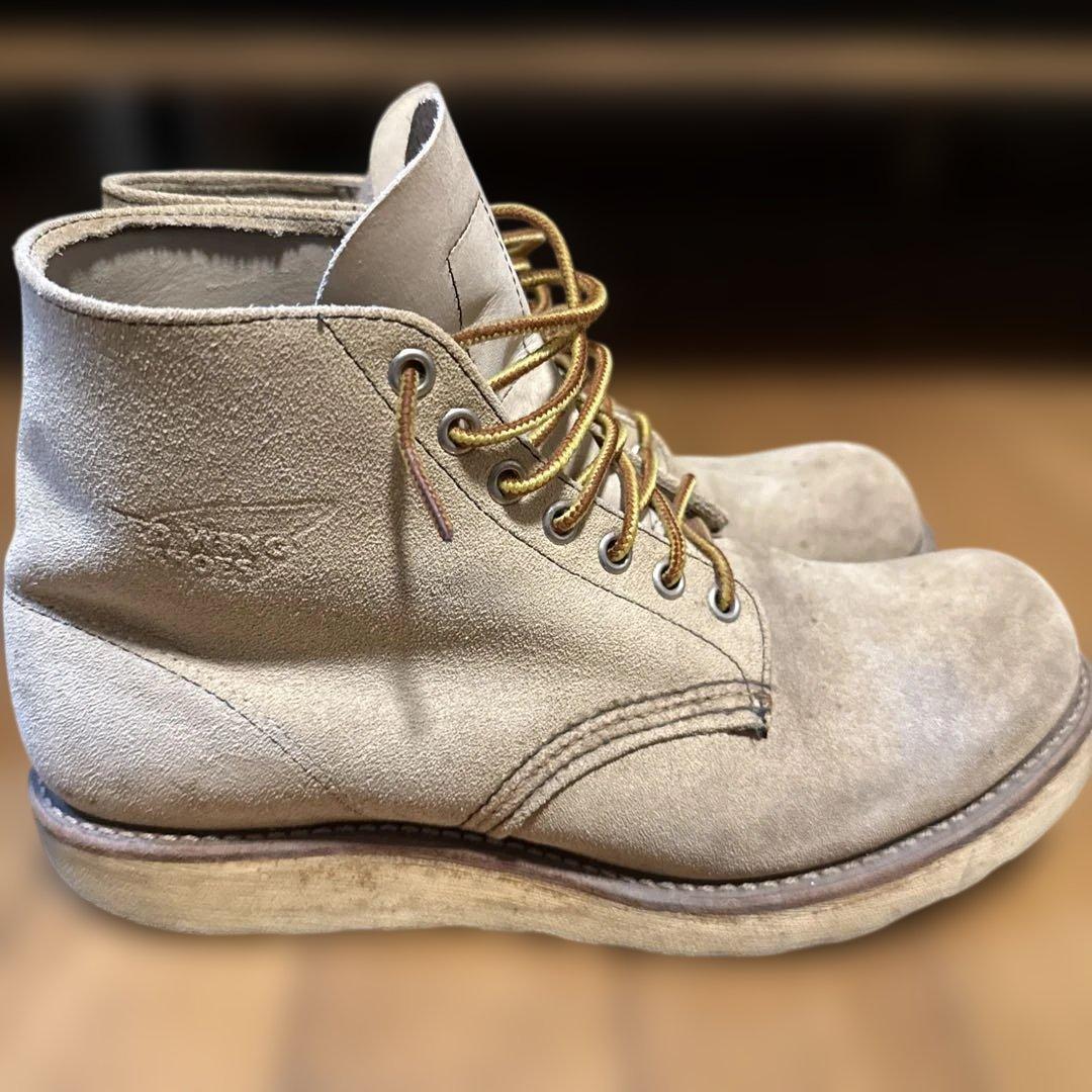 ベージュ スエード ハイカットブーツ