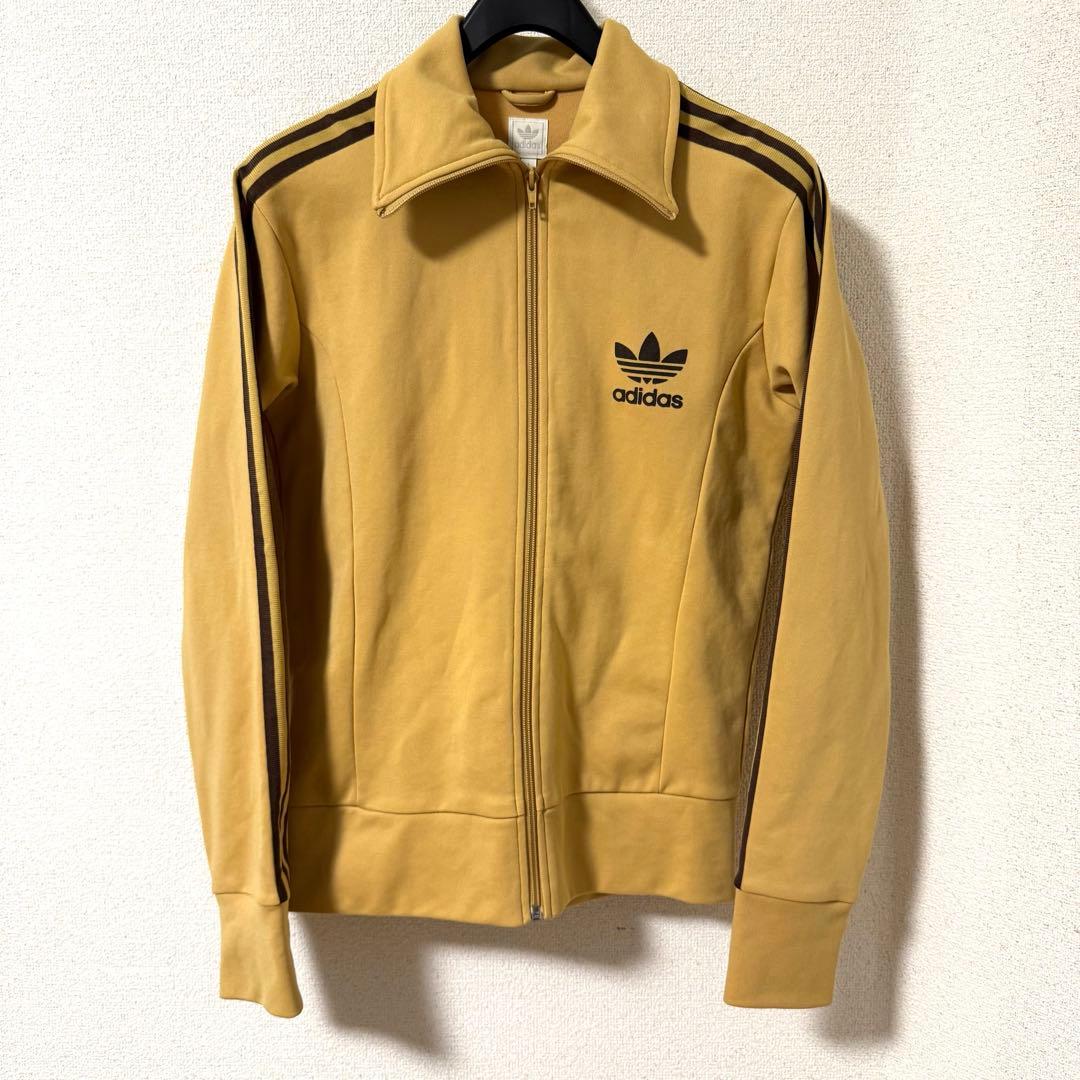 アディダス　ベッケンバウアー　万国旗タグ　トレフォイル　ベージュ　ブラウン　L