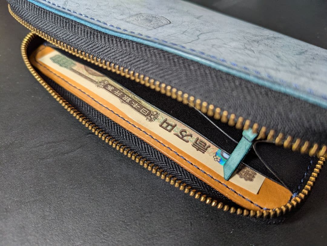 ロングファスナーウォレット 長財布 ゴーストレザー