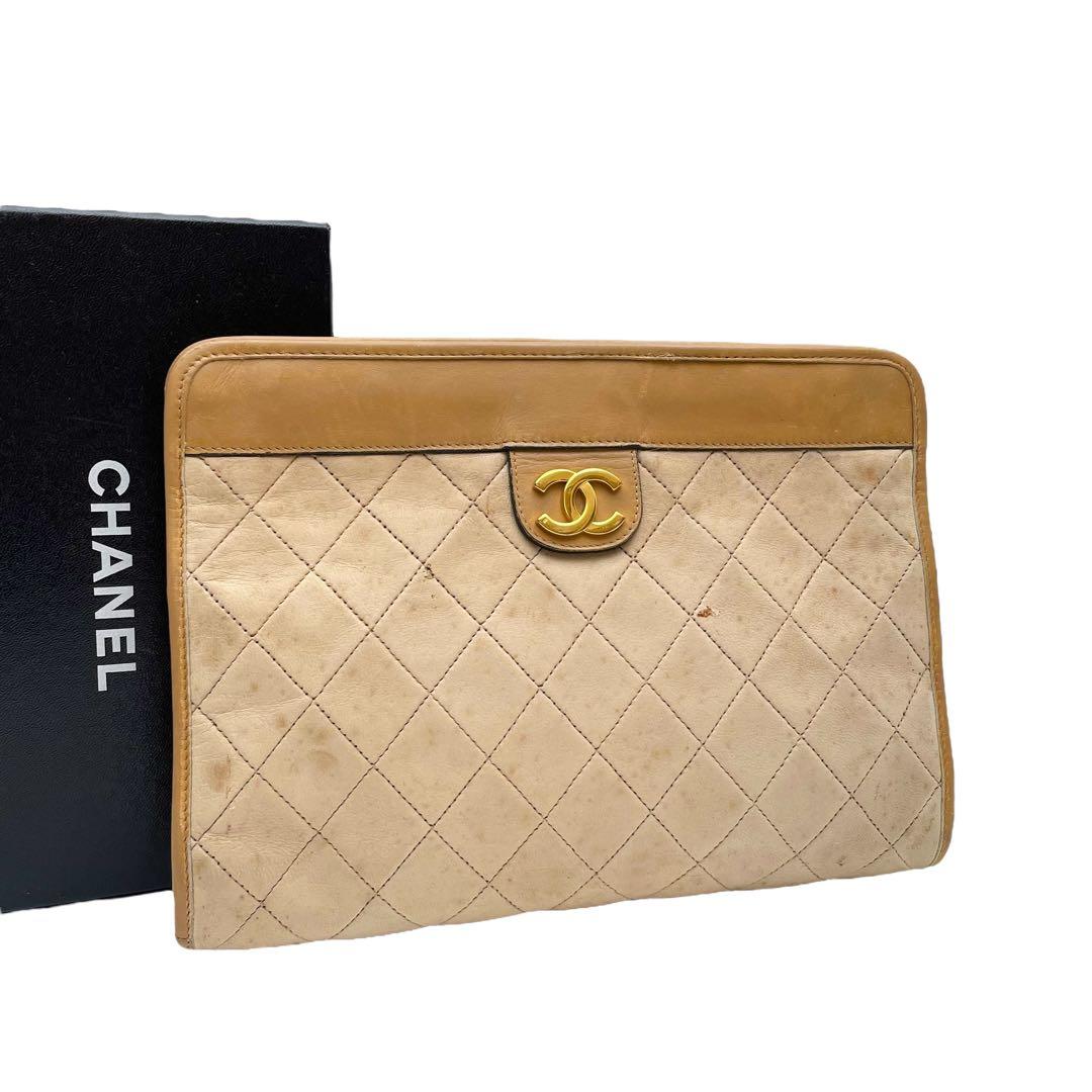 シャネル マトラッセ レザー ココマーク クラッチ セカンド ハンド バッグ