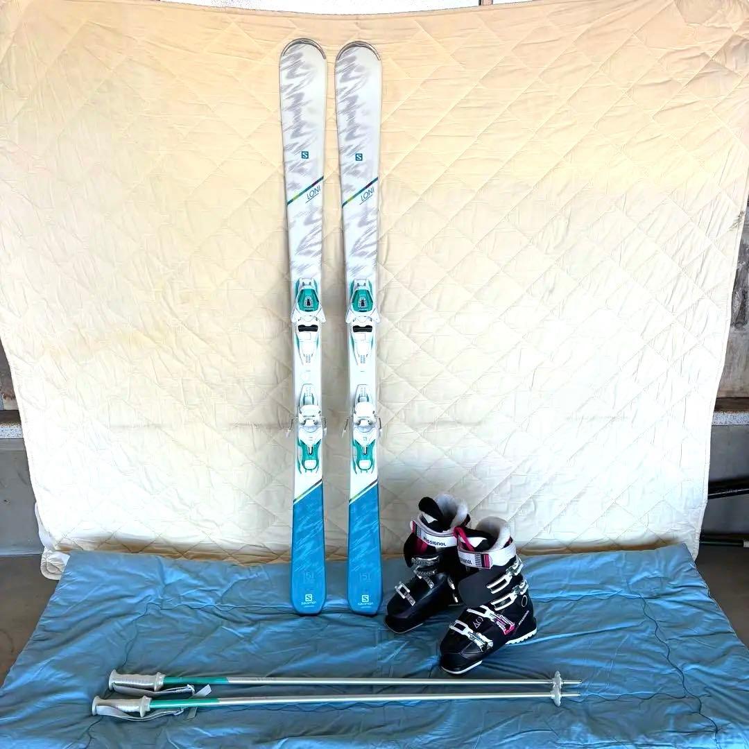 Salomon スキー板 スキーブーツ ストック付き