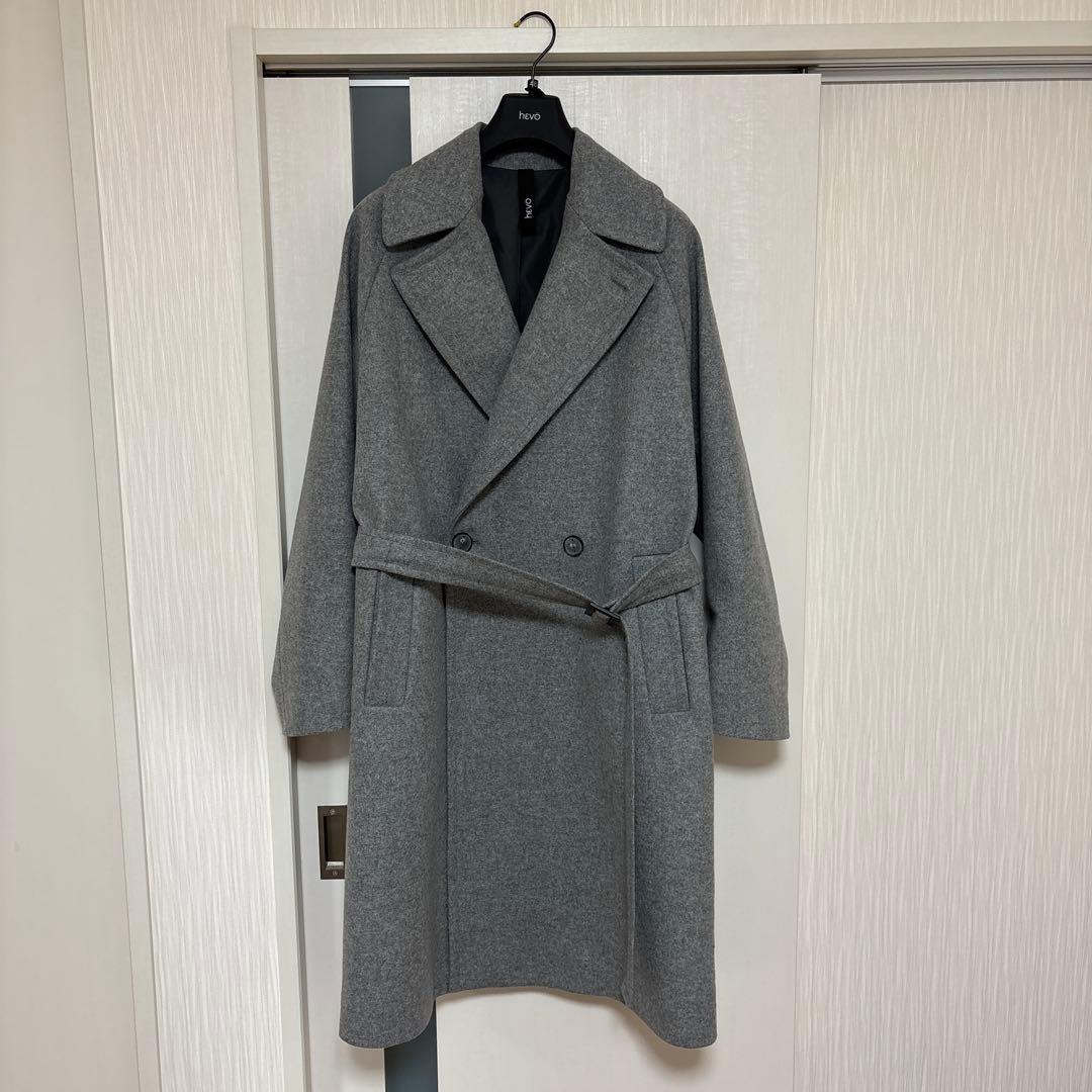 【極美品】HEVO イーヴォ チェスターコート グレー 48 イタリア製