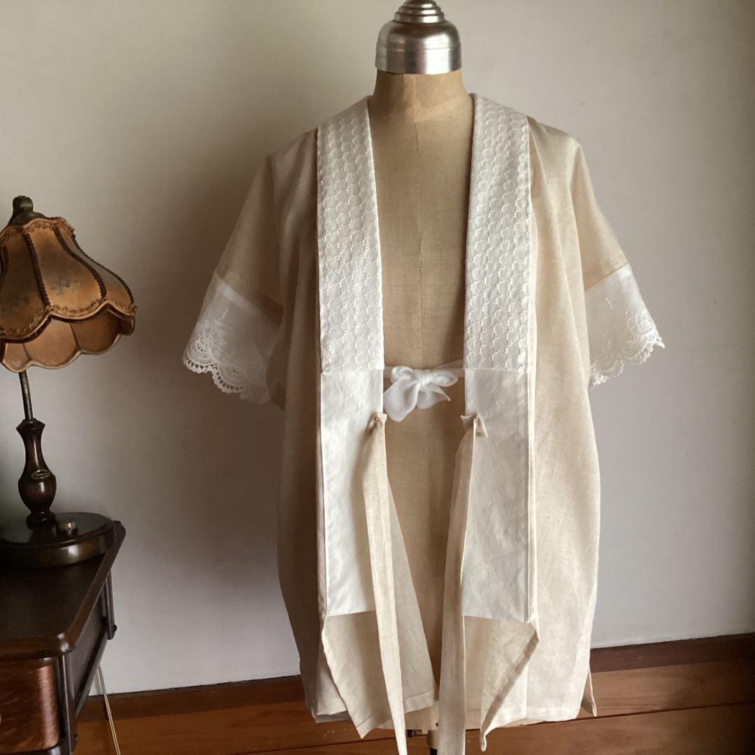 綿麻長襦袢、半襦袢 コットン70％リネン30%綿麻シングルガーゼ