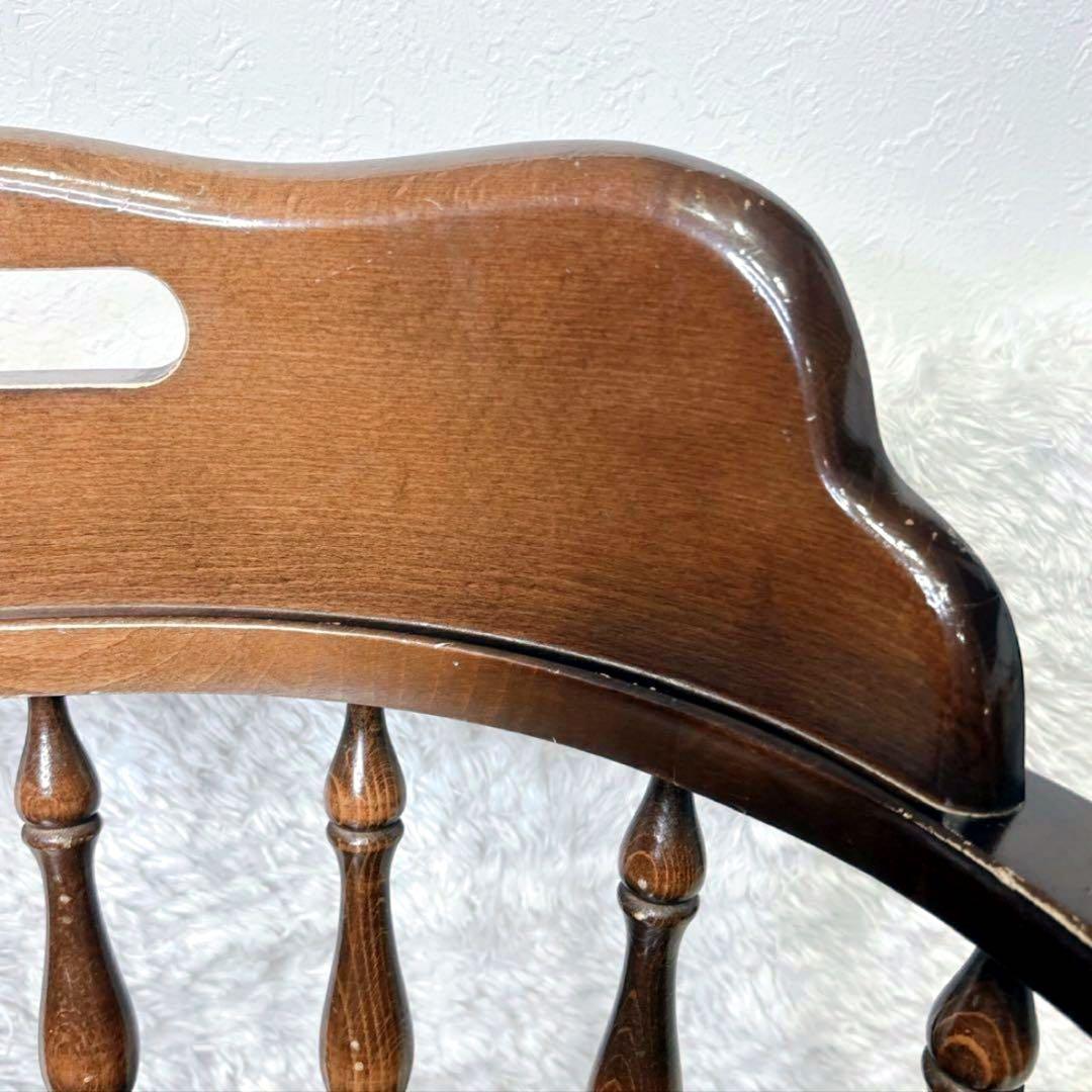 飛騨産業 ウィンザーチェア アーム ダイニングチェア レトロ キツツキマーク ①