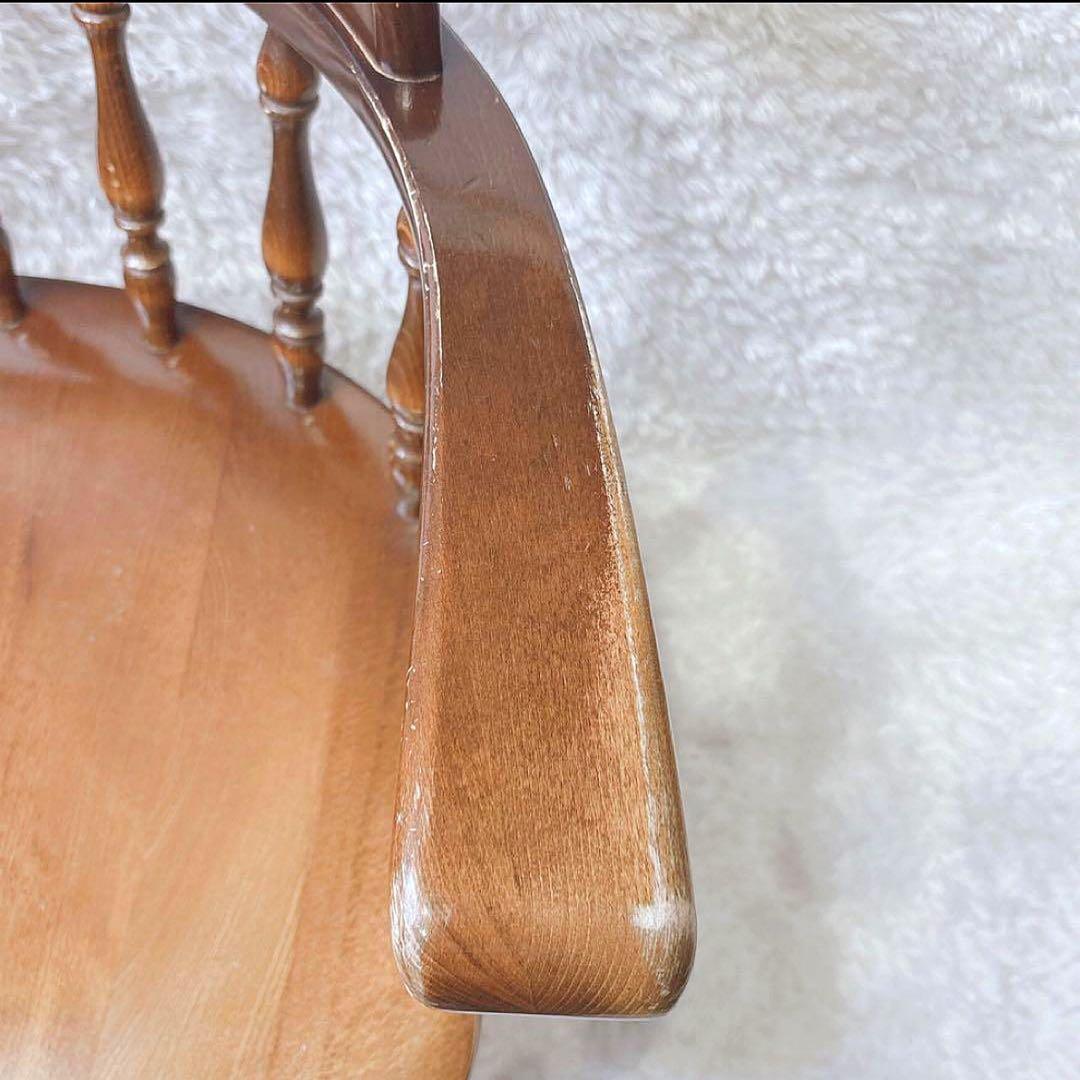 飛騨産業 ウィンザーチェア アーム ダイニングチェア レトロ キツツキマーク ①