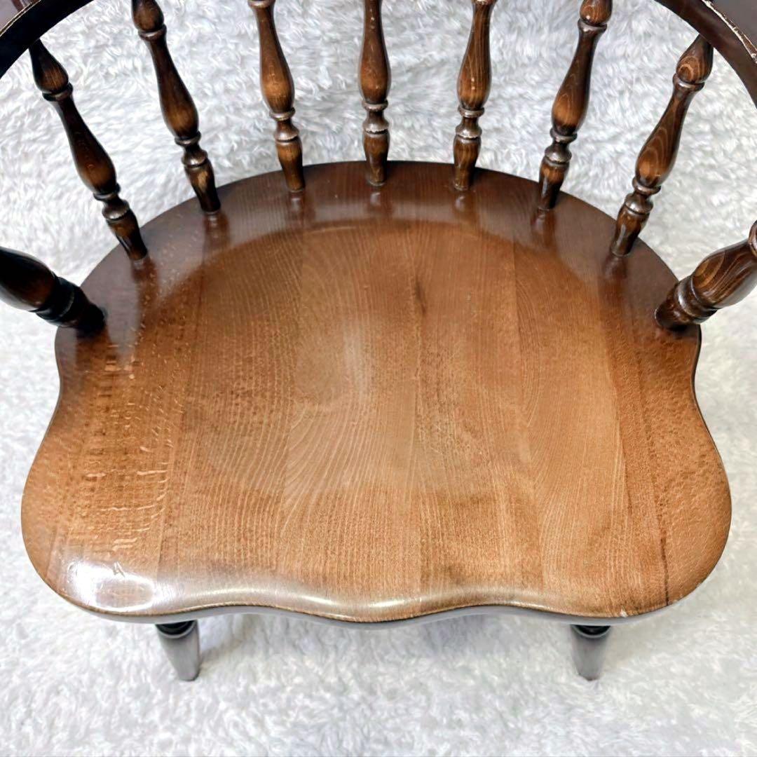 飛騨産業 ウィンザーチェア アーム ダイニングチェア レトロ キツツキマーク ①