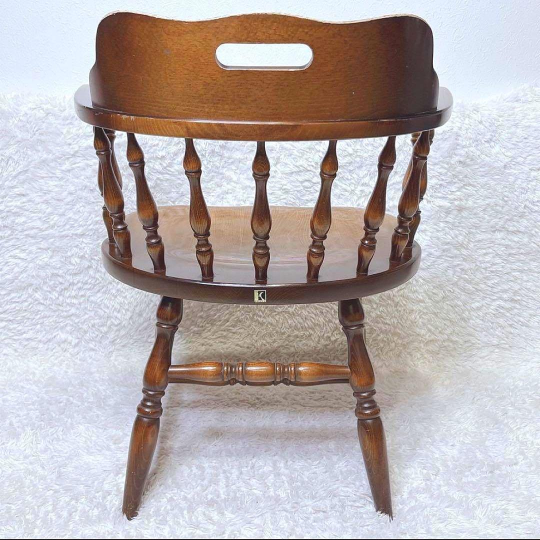 飛騨産業 ウィンザーチェア アーム ダイニングチェア レトロ キツツキマーク ①