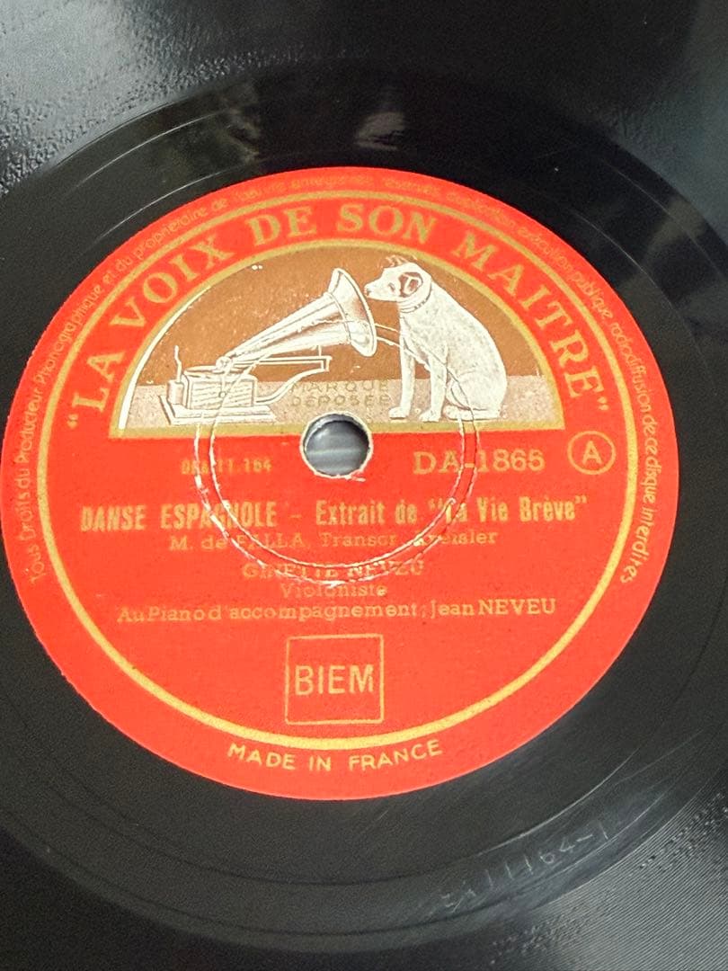 SP10in仏両面盤HMV HORASTACATO他ジネット・ヌヴーVIOLIN