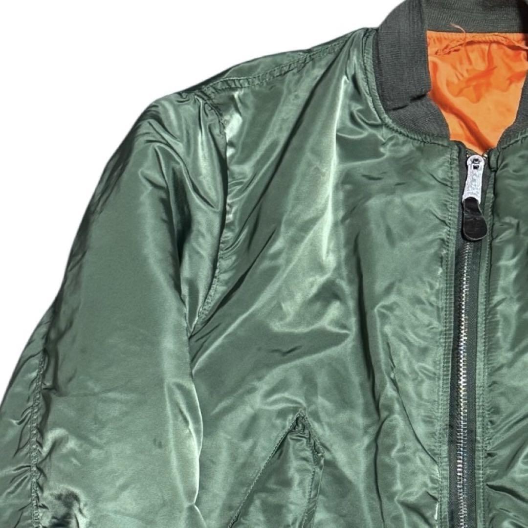 ALPHA 90s USA製 MA-1 ボンバージャケット 短丈 XXL セージ