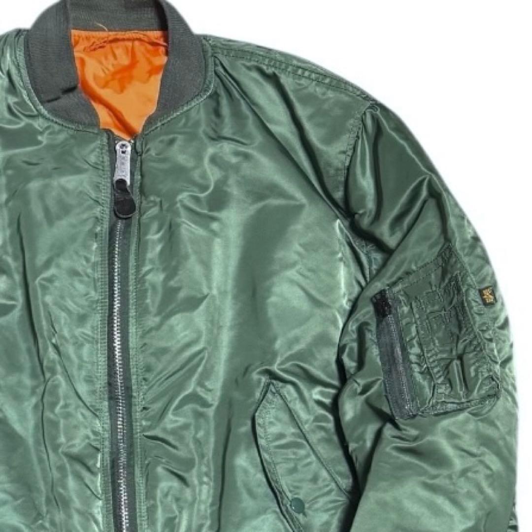 ALPHA 90s USA製 MA-1 ボンバージャケット 短丈 XXL セージ