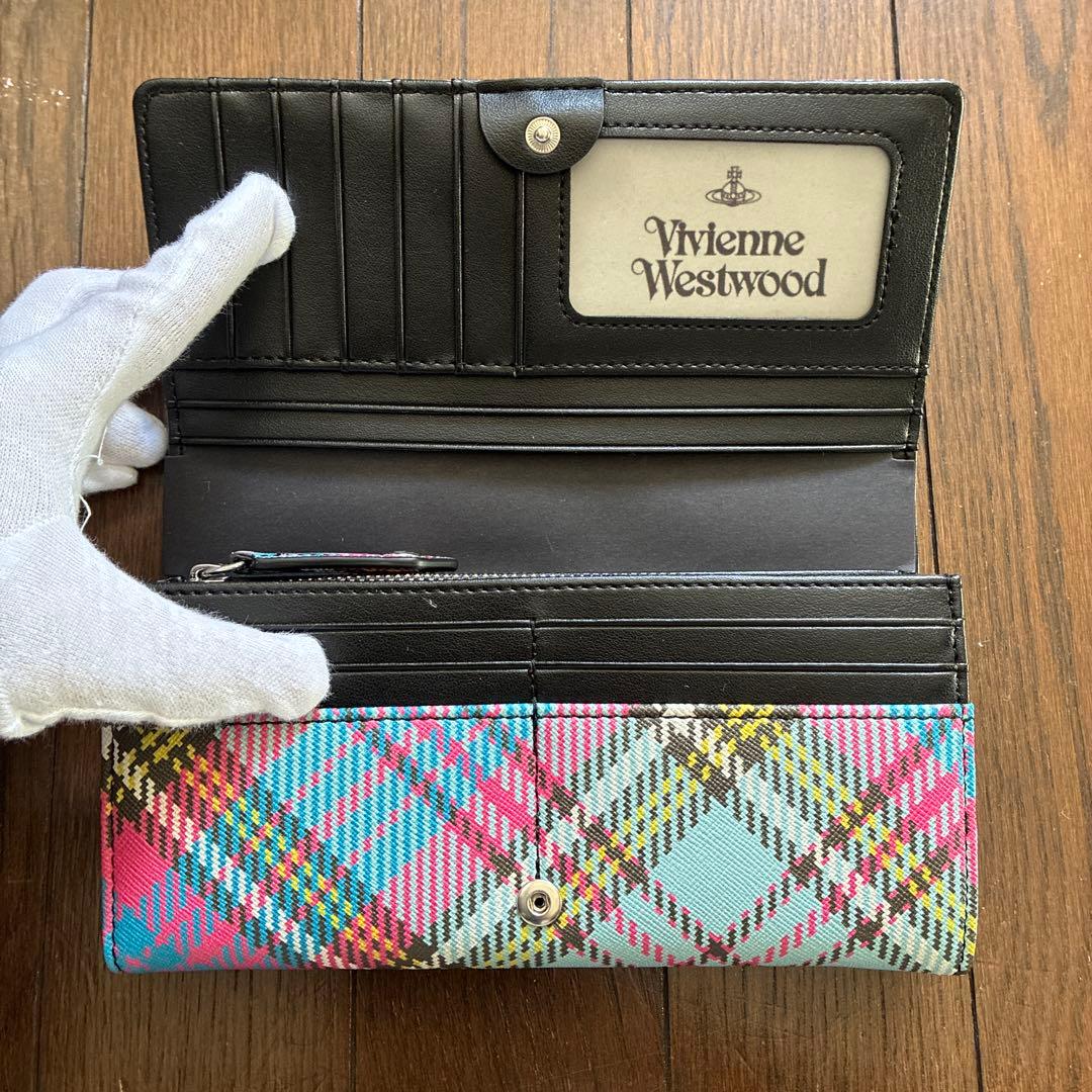 【未使用品】ヴィヴィアンウエストウッド サフィアーノ かぶせ長財布 箱付き