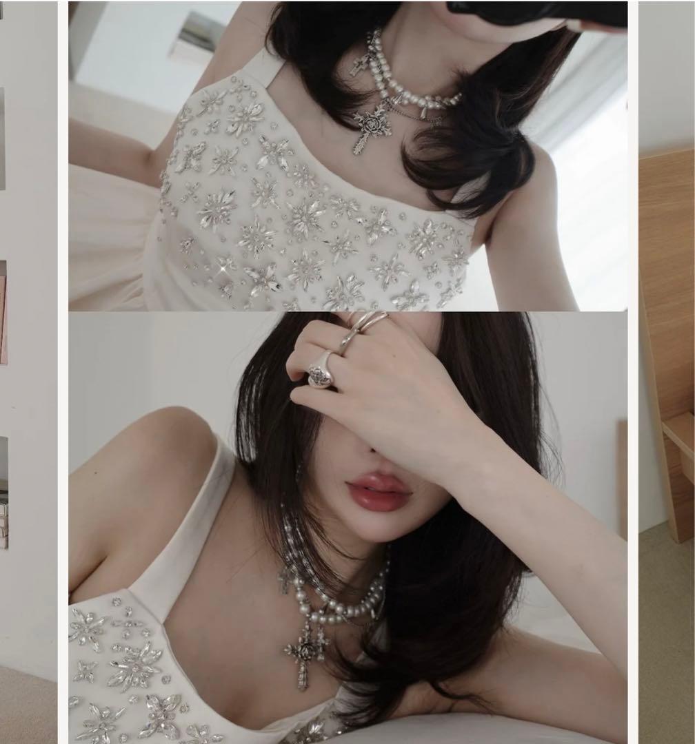 新品タグ付き ダーリッチ ジュエリーフレアチュニック アイボリー