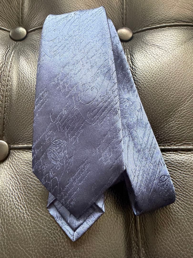 ベルルッティ　ネクタイ　ネイビー　ブルー　Berluti