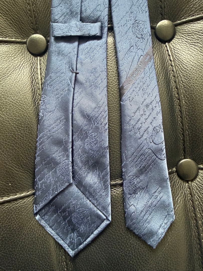 ベルルッティ　ネクタイ　ネイビー　ブルー　Berluti