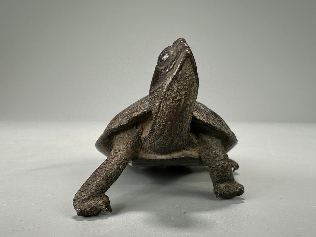 銅製　亀　置物　文鎮　在銘有