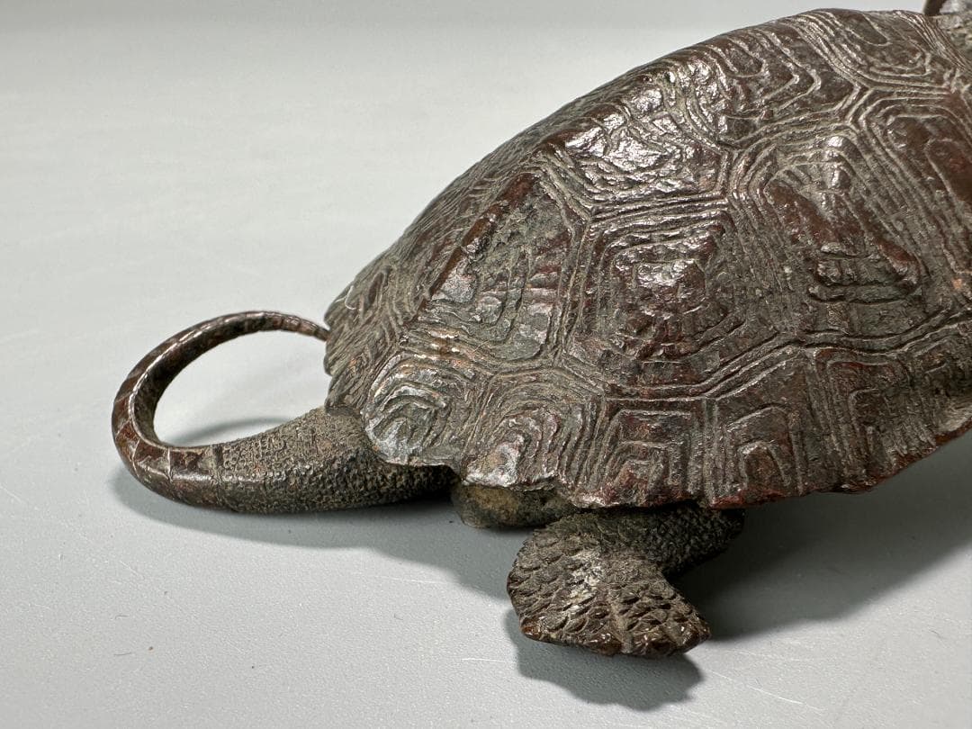 銅製　亀　置物　文鎮　在銘有