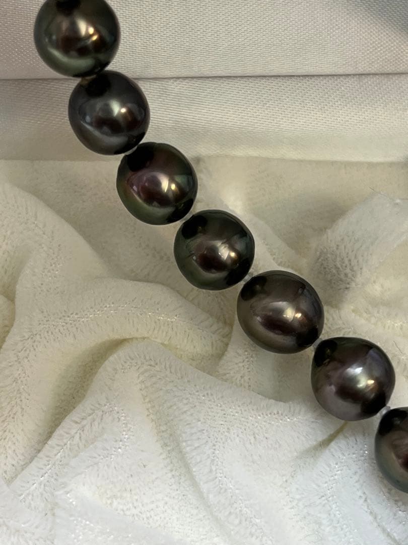 黒蝶真珠ネックレス　ブラックパール　8mm-10.5mm