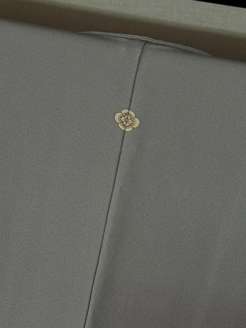 [美品] 三つ紋　色留袖　正絹　灰色　梅　松　略礼装　結婚式　卒業式　高身長