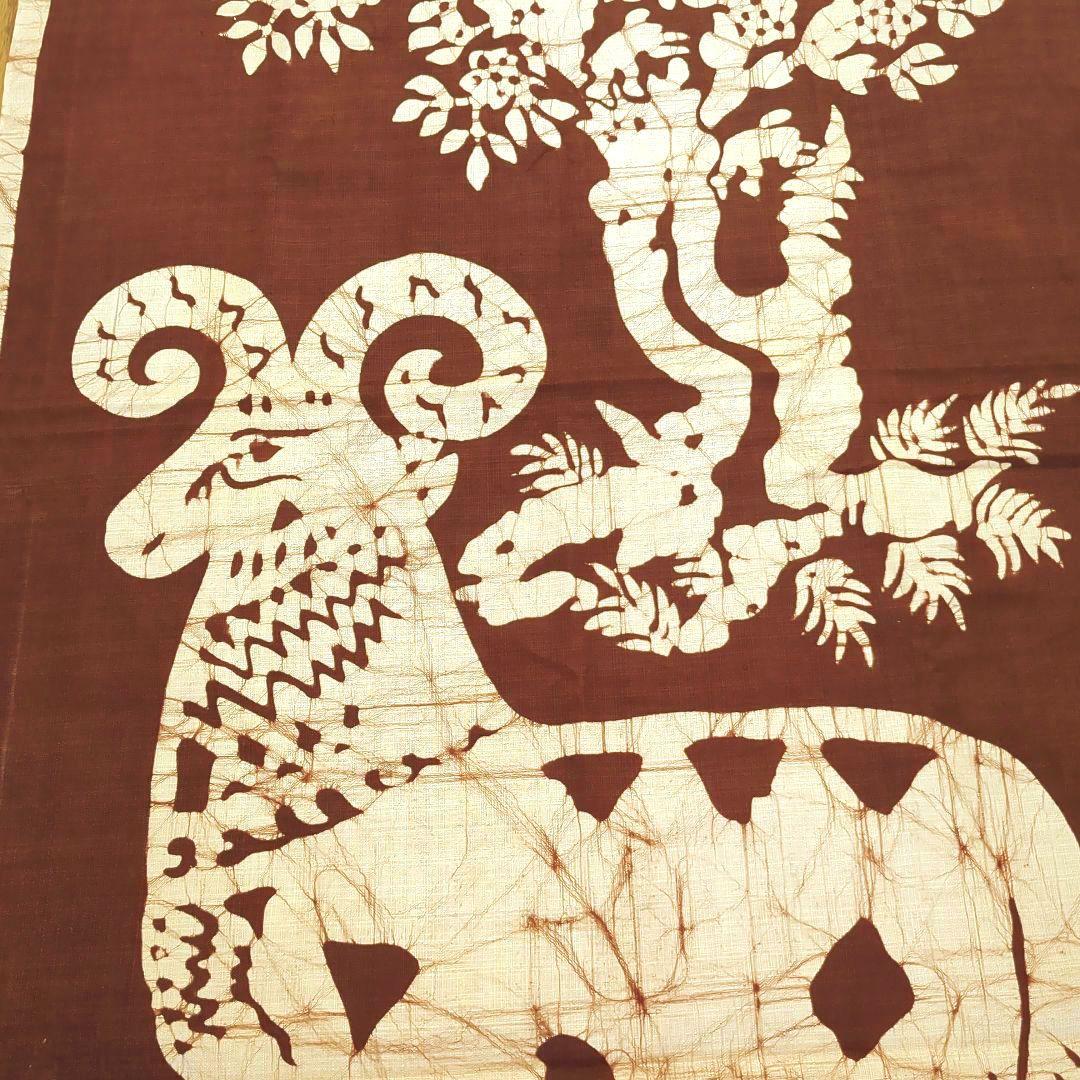 【大判】正倉院模様　羊木臈纈屏風　 ろうけつ染めタペストリー　約170cm大