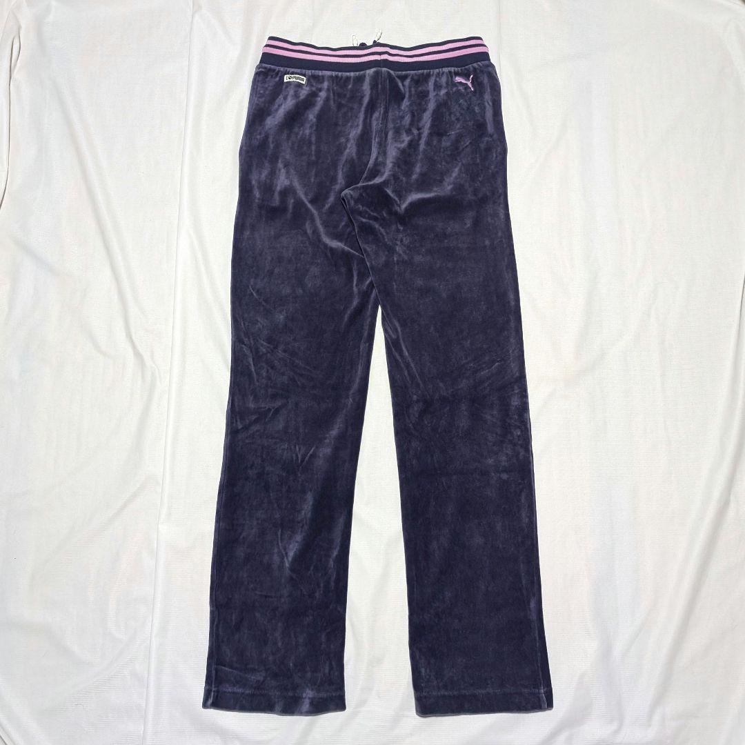 【PUMA】希少00sラインストーンロゴ・ベロア生地セットアップ　パープル