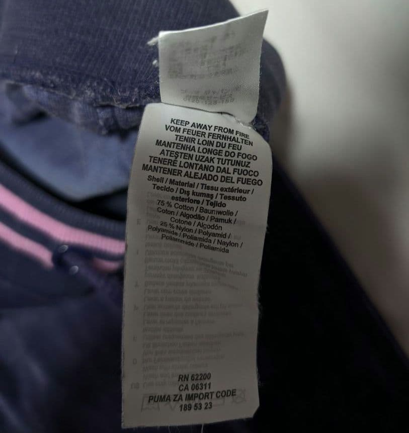 【PUMA】希少00sラインストーンロゴ・ベロア生地セットアップ　パープル