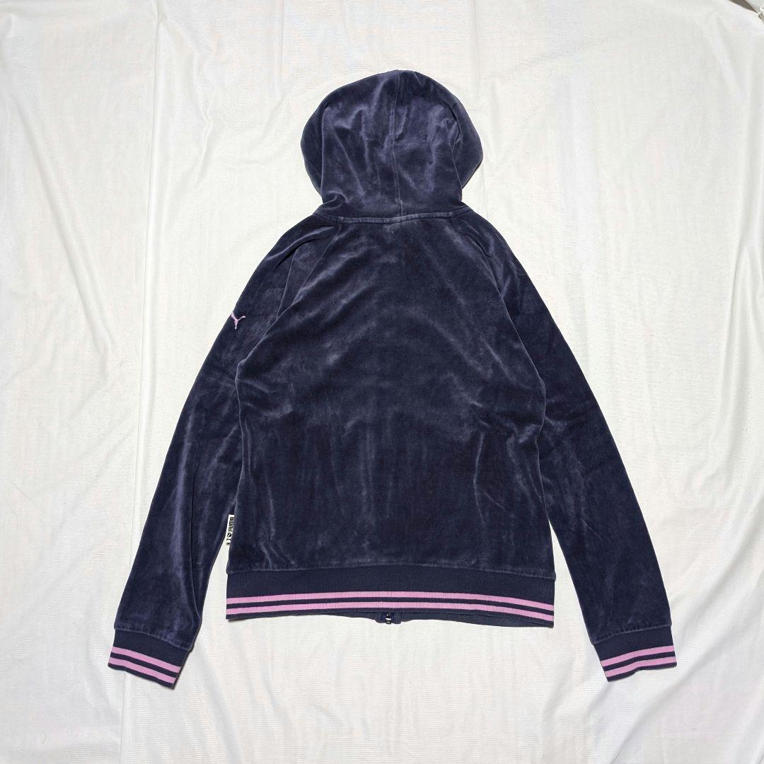 【PUMA】希少00sラインストーンロゴ・ベロア生地セットアップ　パープル