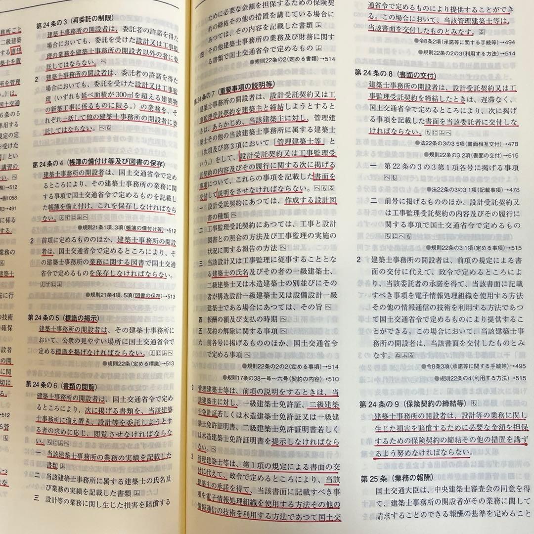 【限定特価】二級建築士　2025年版　法令集 （線引済み、INDEX貼付け済み）