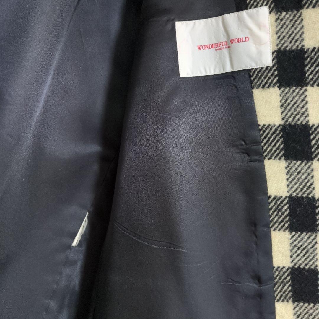 ワンダフルワールド テリア 刺繍 ジャケット チェック