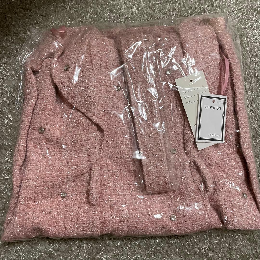 JEWELS ビジューラメツイードフリルドレス S