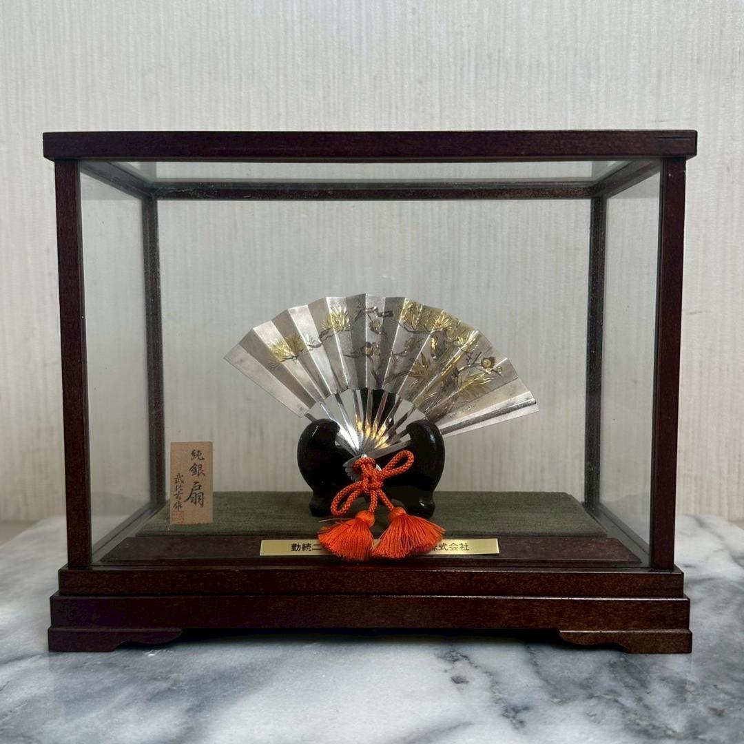 iΦ【 希少 】武比古作 純銀 扇 松竹梅 4.5号 刻印あり