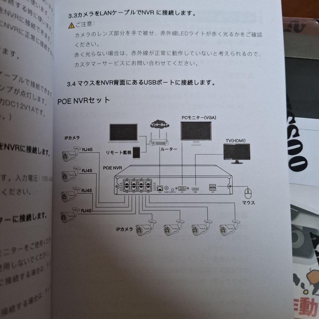 OOSSXX 4K防犯カメラ 防犯レコーダーセット カメラ4台 4TB