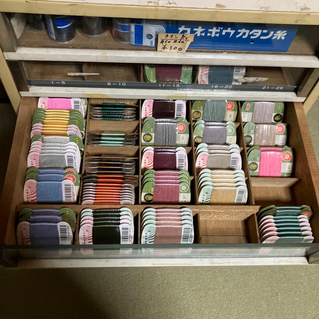 ミシン糸ケース　店頭ディスプレイ什器　昭和レトロ　アンティーク　収納